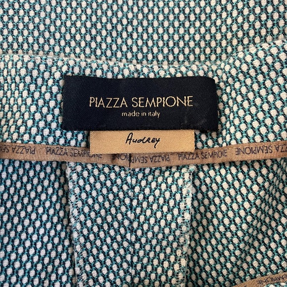 Piazza Sempione Audrey Blue Micro Print Capri Pants size IT 44 US 8 - Picture 10 of 10
